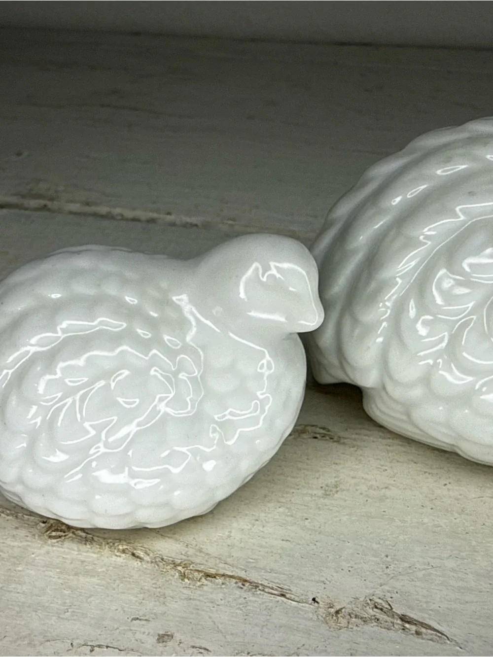 VTG Set of 4 Napcoware White Quail Figurines C9323 Import Japan Ceramic Birds